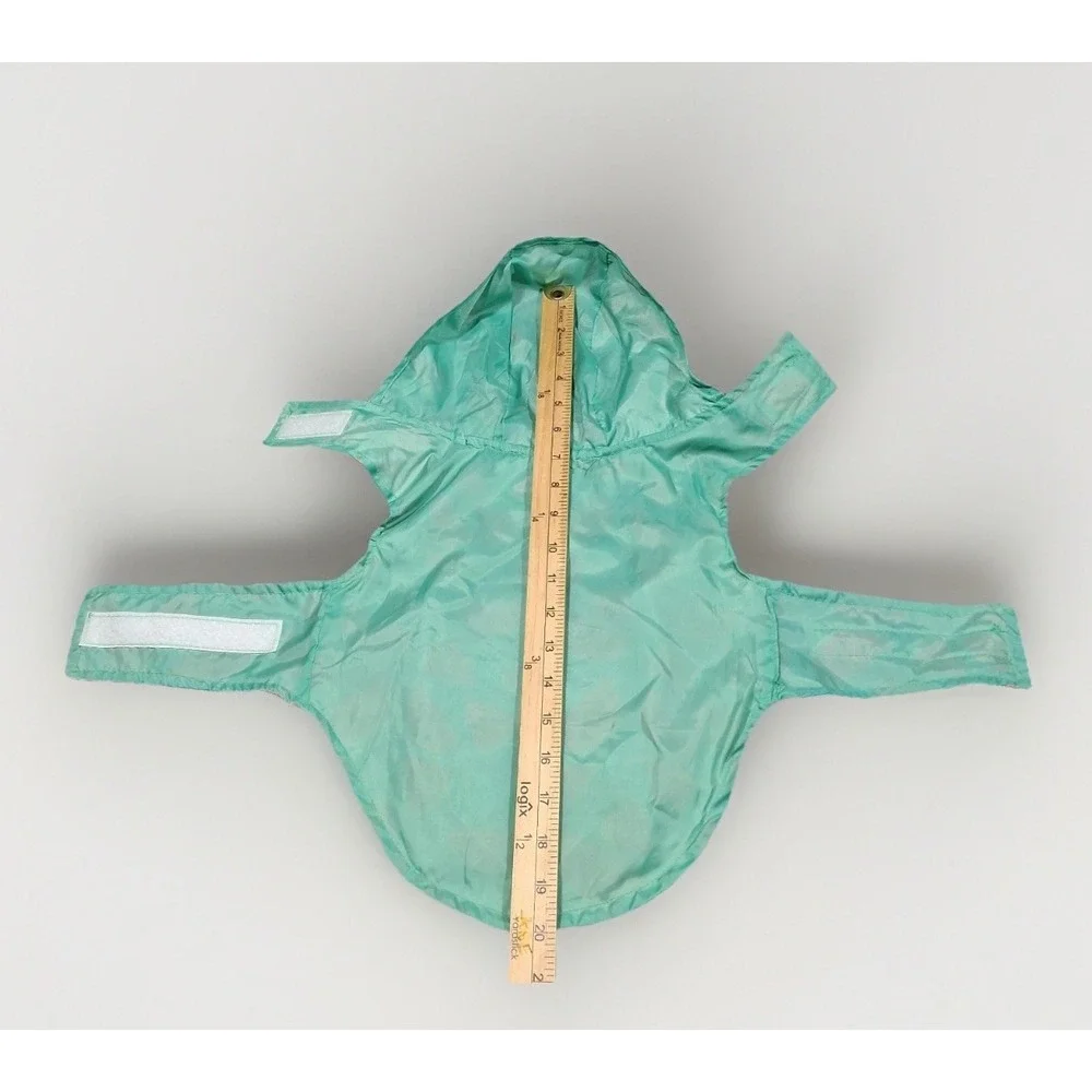 Watermelon Print Dog Raincoat Hooded Blue‎ Tropical Fruit Pet Jacket Small